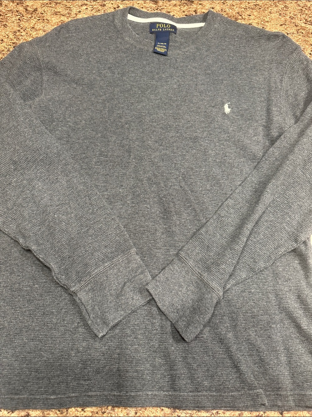 Ralph Lauren Heathered Gray Thermal Crewneck Shirt XL
